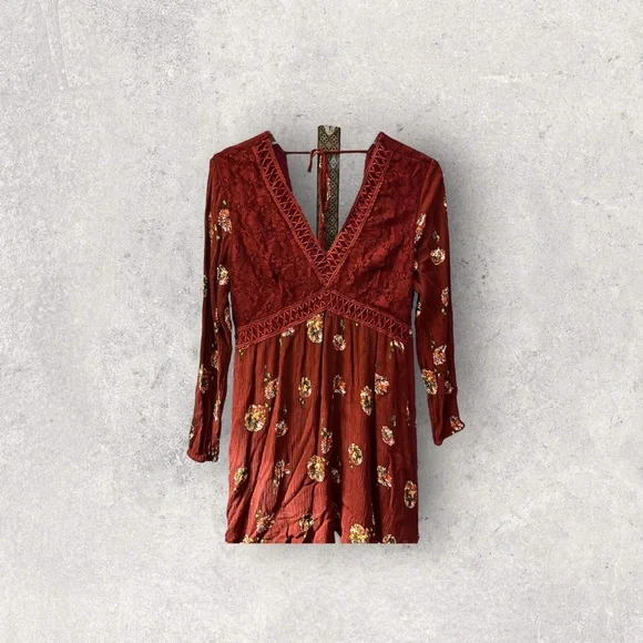 Altar'd State | Dresses | Red Florallace Altard State Dress | Poshmark